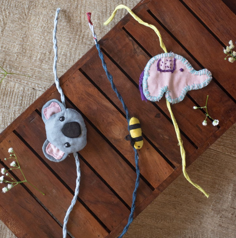 Buy Upcycled Koala Hand Stitched Kids Rakhi | Shop Verified Sustainable Products on Brown Living