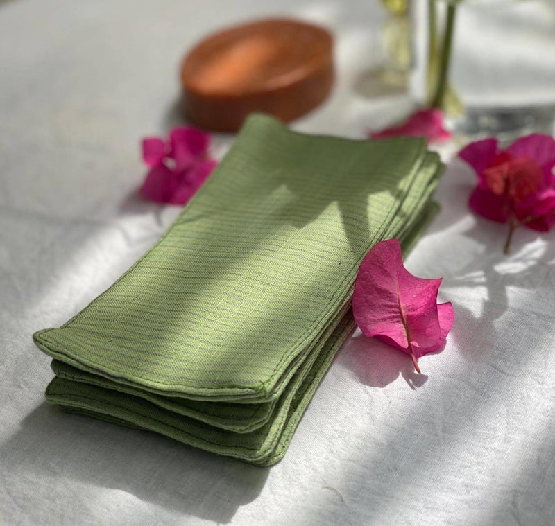 Buy Upcycled Light Green Rectangle Cotton | Fabric Face Wipe | Set of 6 | Shop Verified Sustainable Face Tissue on Brown Living™