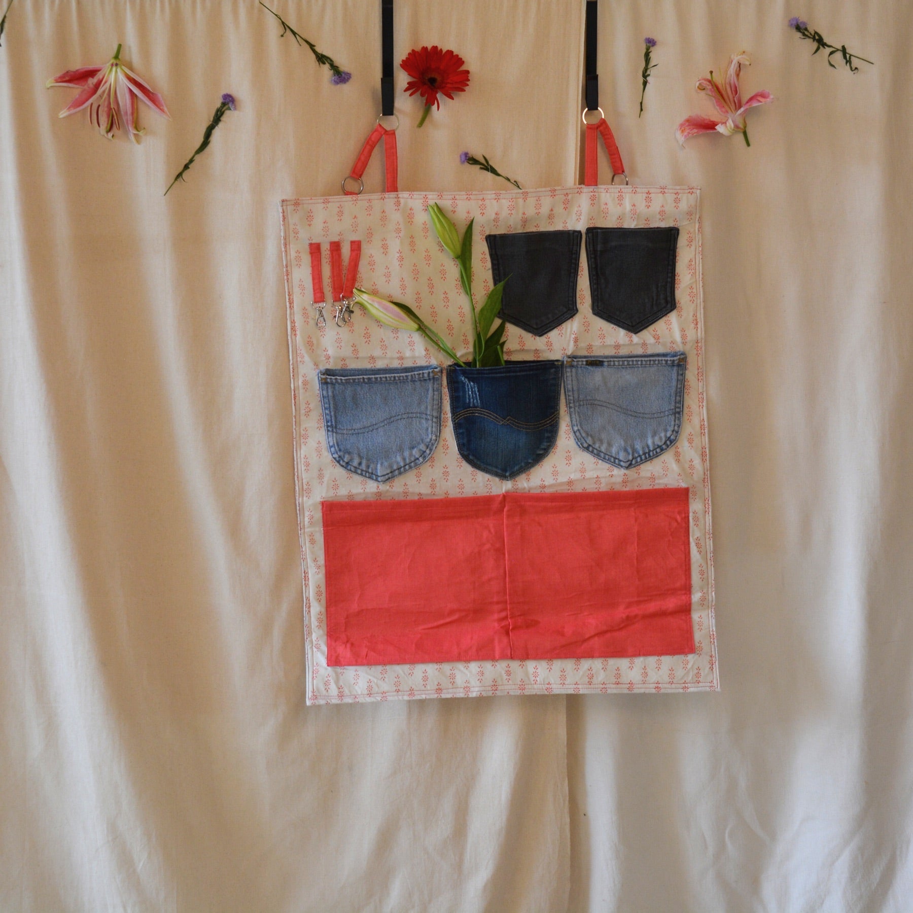 Upcycled Lookie Here Behind The Door Organiser - Vermilion | Verified Sustainable by Brown Living™