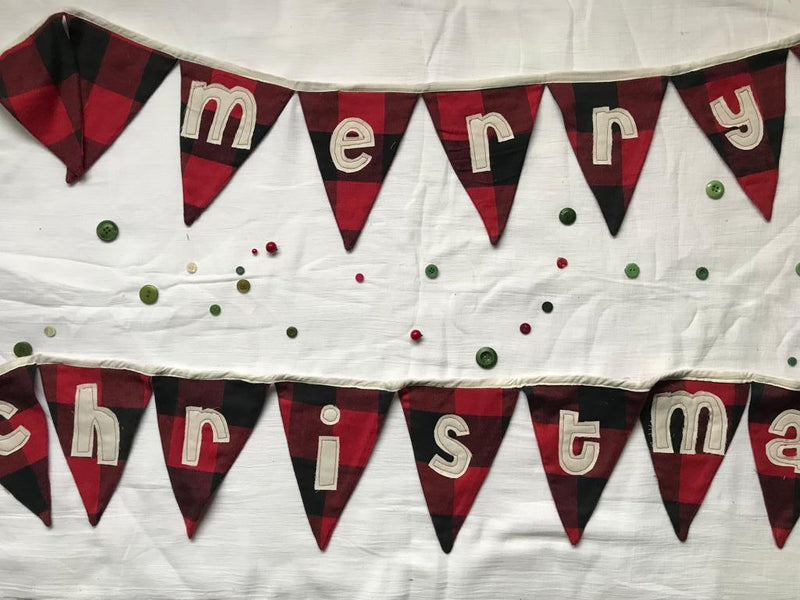 Buy Upcycled Merry Christmas Bunting | Shop Verified Sustainable Decor & Artefacts on Brown Living™