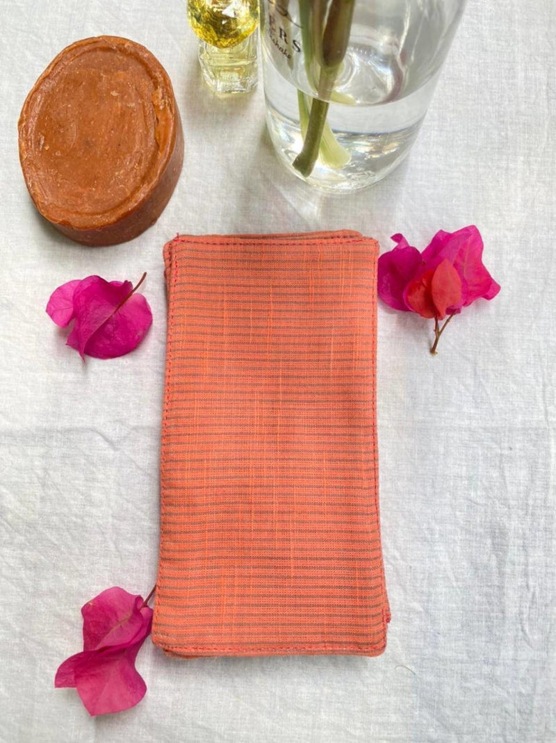 Buy Upcycled Orange Rectangle Cotton | Fabric Face Wipe | Set of 6 | Shop Verified Sustainable Face Tissue on Brown Living™