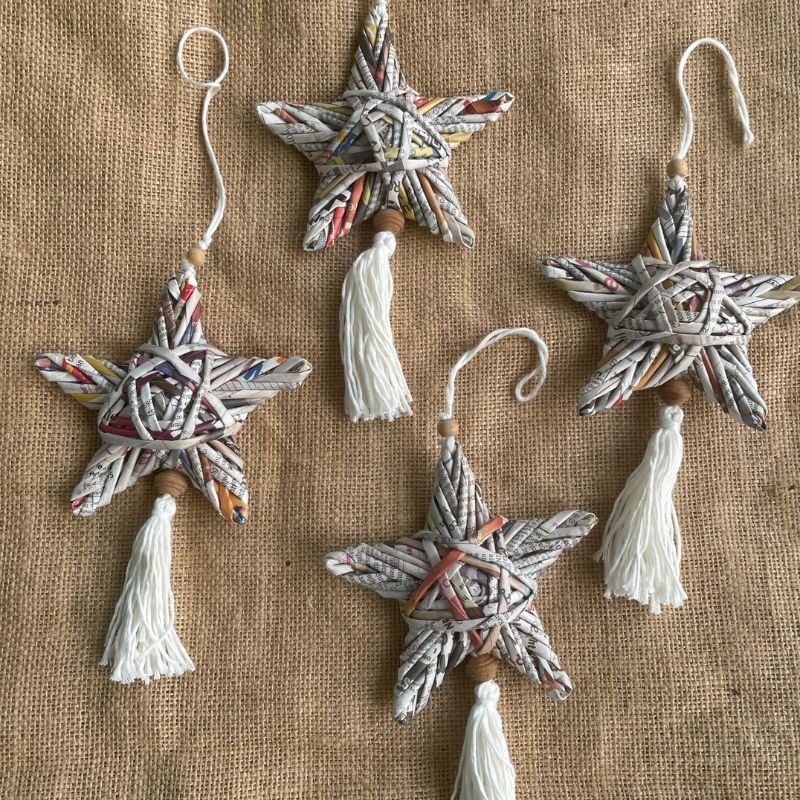 Buy Upcycled Paper Stars | Shop Verified Sustainable Decor & Artefacts on Brown Living™