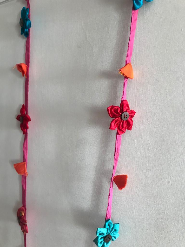Buy Upcycled Pink Flower Garland | Shop Verified Sustainable Decor & Artefacts on Brown Living™