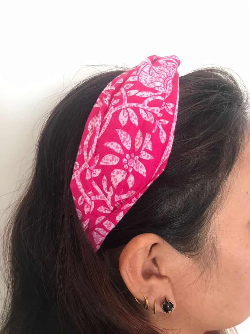 Buy Upcycled Pink Turban Hairband | Shop Verified Sustainable Womens Accessories on Brown Living™