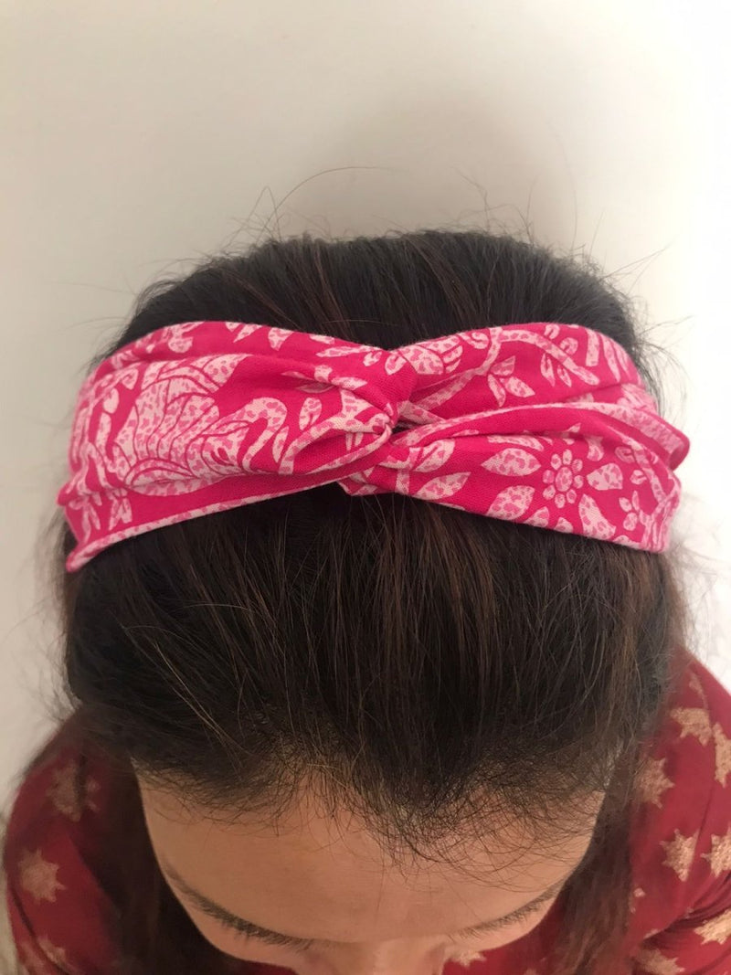 Buy Upcycled Pink Turban Hairband | Shop Verified Sustainable Womens Accessories on Brown Living™