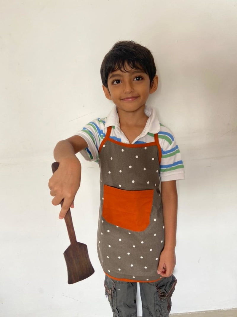 Buy Upcycled polka dot Kids Apron | Shop Verified Sustainable Kitchen Linens on Brown Living™