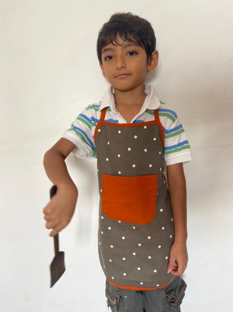 Buy Upcycled polka dot Kids Apron | Shop Verified Sustainable Kitchen Linens on Brown Living™