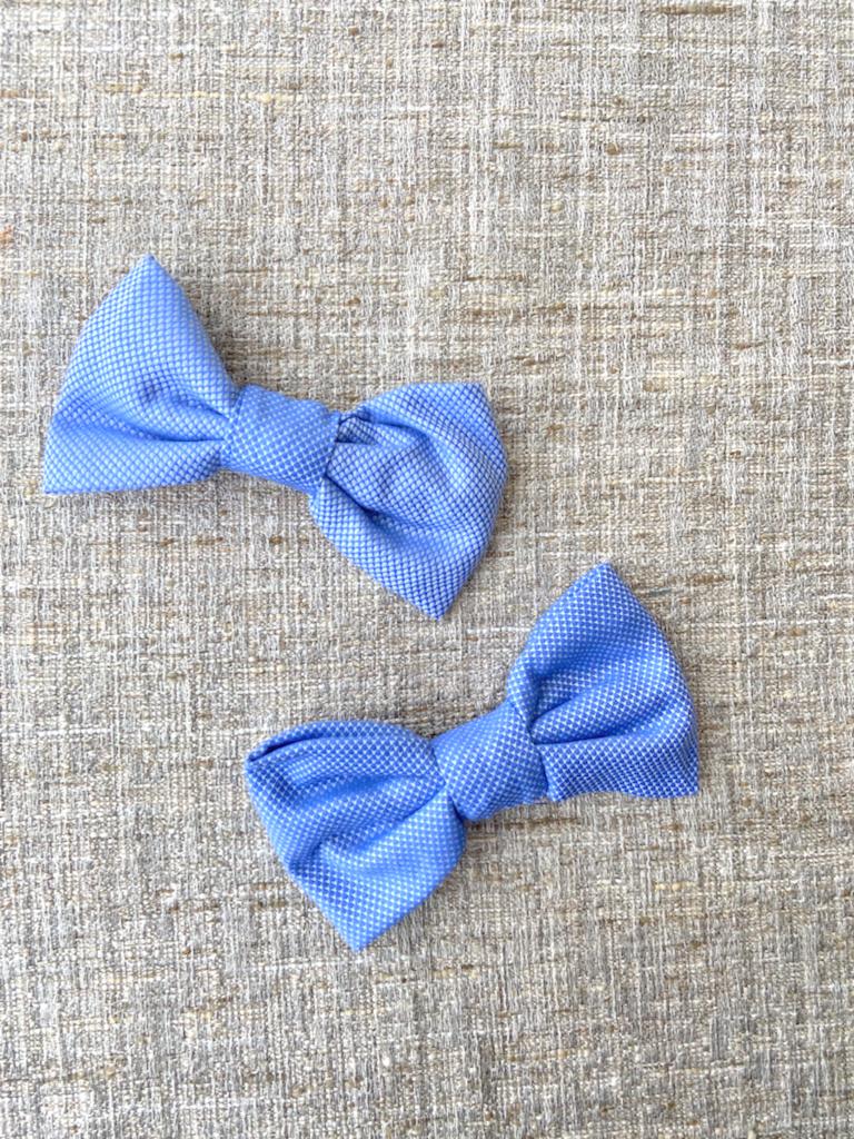 Buy Upcycled Powder Blue Bow clip Set | Shop Verified Sustainable Hair Styling on Brown Living™