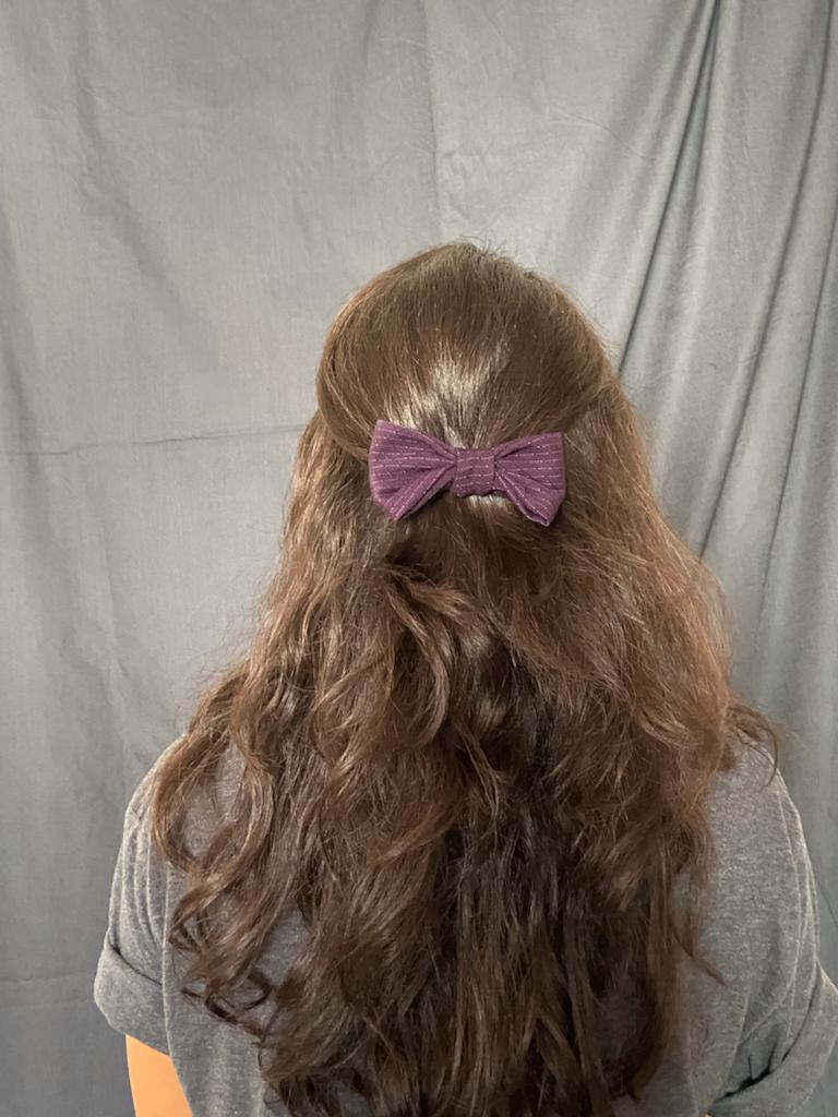 Buy Upcycled Purple Bow clip Set | Shop Verified Sustainable Hair Styling on Brown Living™