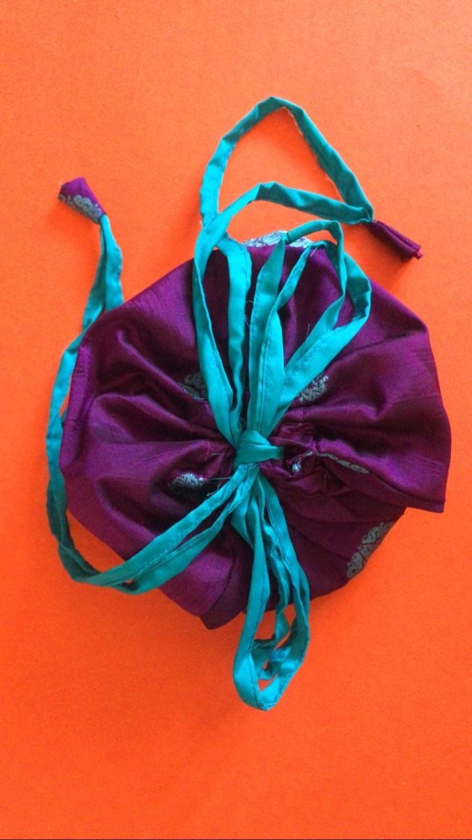 Buy Upcycled Purple Silk Japanese Gifting Bag | Shop Verified Sustainable Products on Brown Living