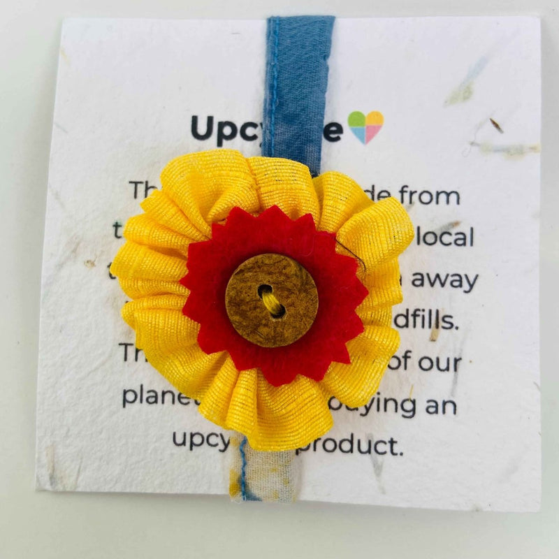 Buy Upcycled Rakhi- Yellow with colours and Coconut button | Shop Verified Sustainable Products on Brown Living