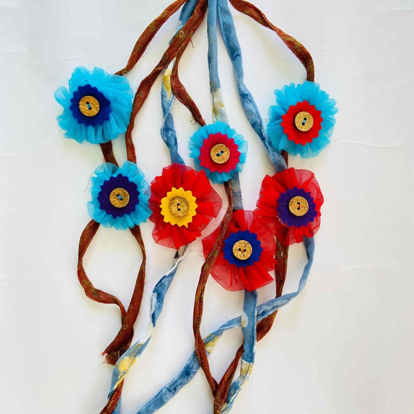 Buy Upcycled Rakhis with Net and Felt Scraps- Coconut buttons | Shop Verified Sustainable Rakhi on Brown Living™