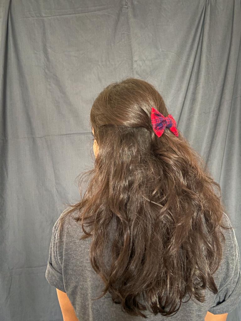 Buy Upcycled Red Bow clip Set | Shop Verified Sustainable Hair Styling on Brown Living™