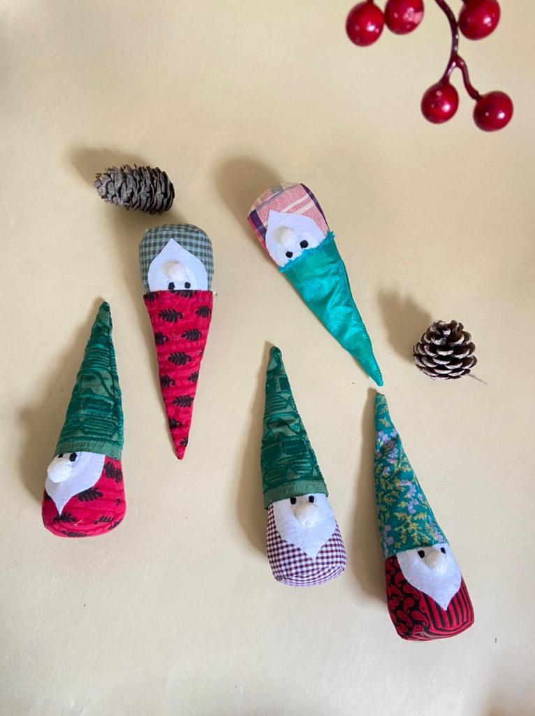 Buy Upcycled Santa Fabric Dolls | Shop Verified Sustainable Soft Toy on Brown Living™