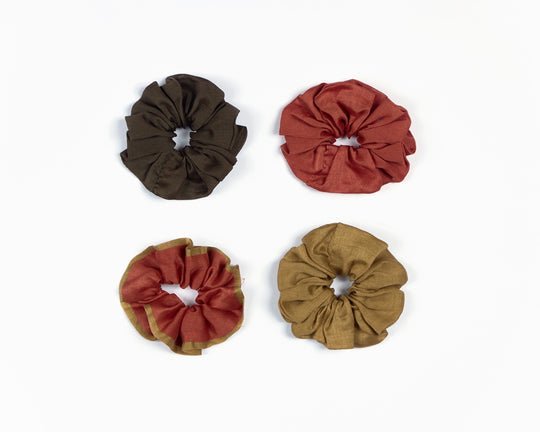 Buy Upcycled Scrunchies (Set of 4) | Shop Verified Sustainable Womens Accessories on Brown Living™