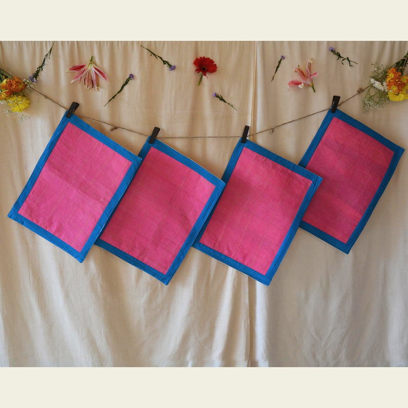 Upcycled Table Mat I Can Do Two Things- Pink and Blue | Verified Sustainable Table Essentials on Brown Living™