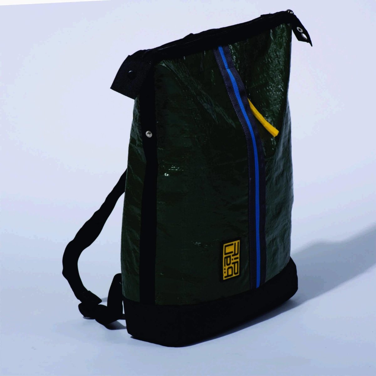 Upcycled Tarpaulin Laptop Backpack - Green | Verified Sustainable by Brown Living™