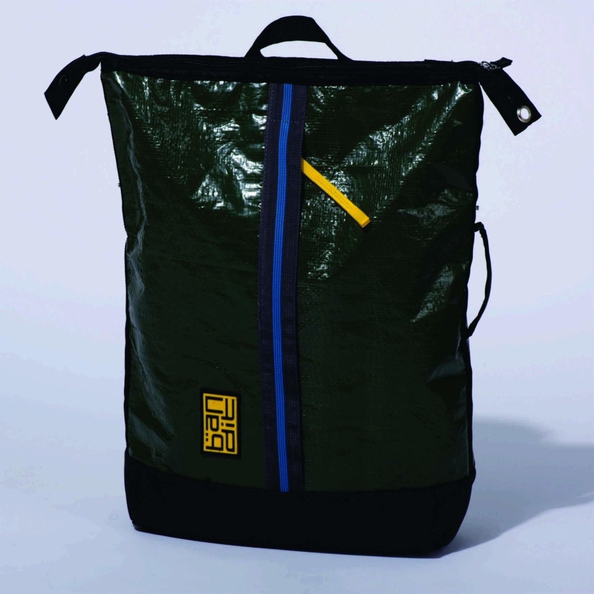 Upcycled Tarpaulin Laptop Backpack - Green | Verified Sustainable by Brown Living™