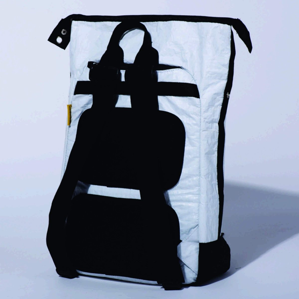 Upcycled Tarpaulin Laptop Backpack - White | Verified Sustainable by Brown Living™