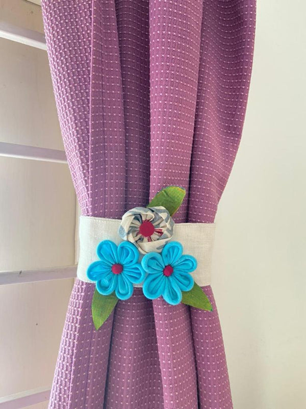 Buy Upcycled twisted flower curtain tie | Shop Verified Sustainable Curtains on Brown Living™