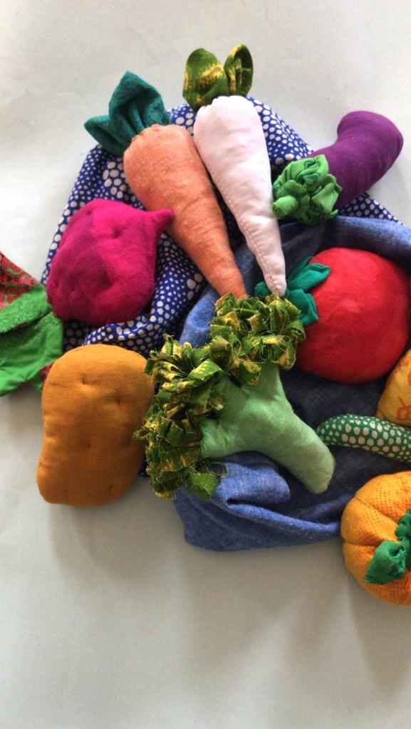 Buy Upcycled Vegetable sensory game for kids | Shop Verified Sustainable Soft Toy on Brown Living™