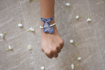 Upcycled Whale Hand Embroidered Kids Rakhi | Verified Sustainable by Brown Living™