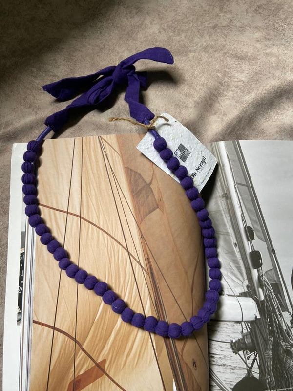 Buy Upcyled single layer purple beaded Necklace | Shop Verified Sustainable Womens Accessories on Brown Living™