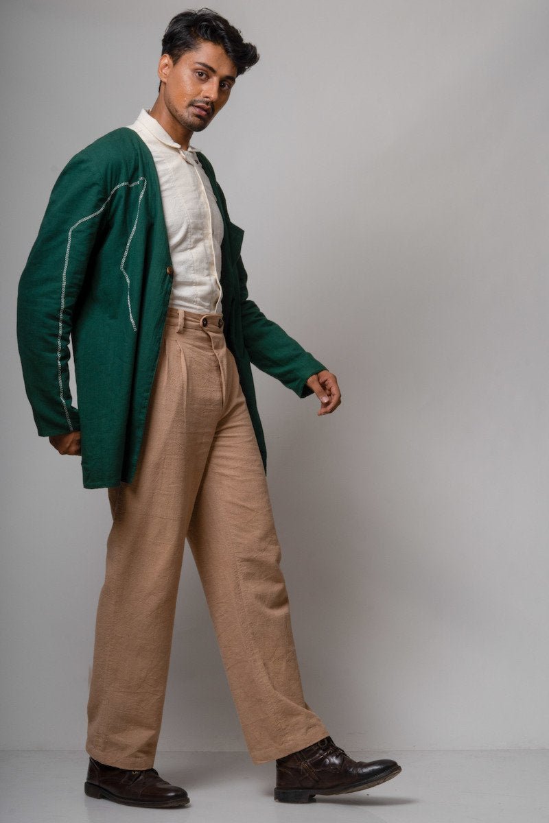 Buy inTrend Mehandi Green Color Cotton Linen Nehru Jacket for men (36) at  Amazon.in