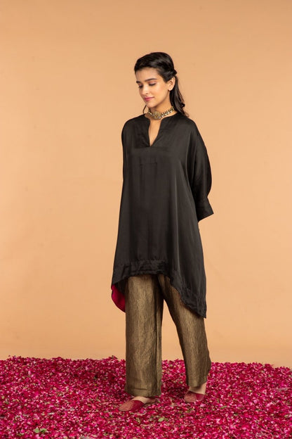 V - Neck Short Modal Satin Tunic | Verified Sustainable by Brown Living™