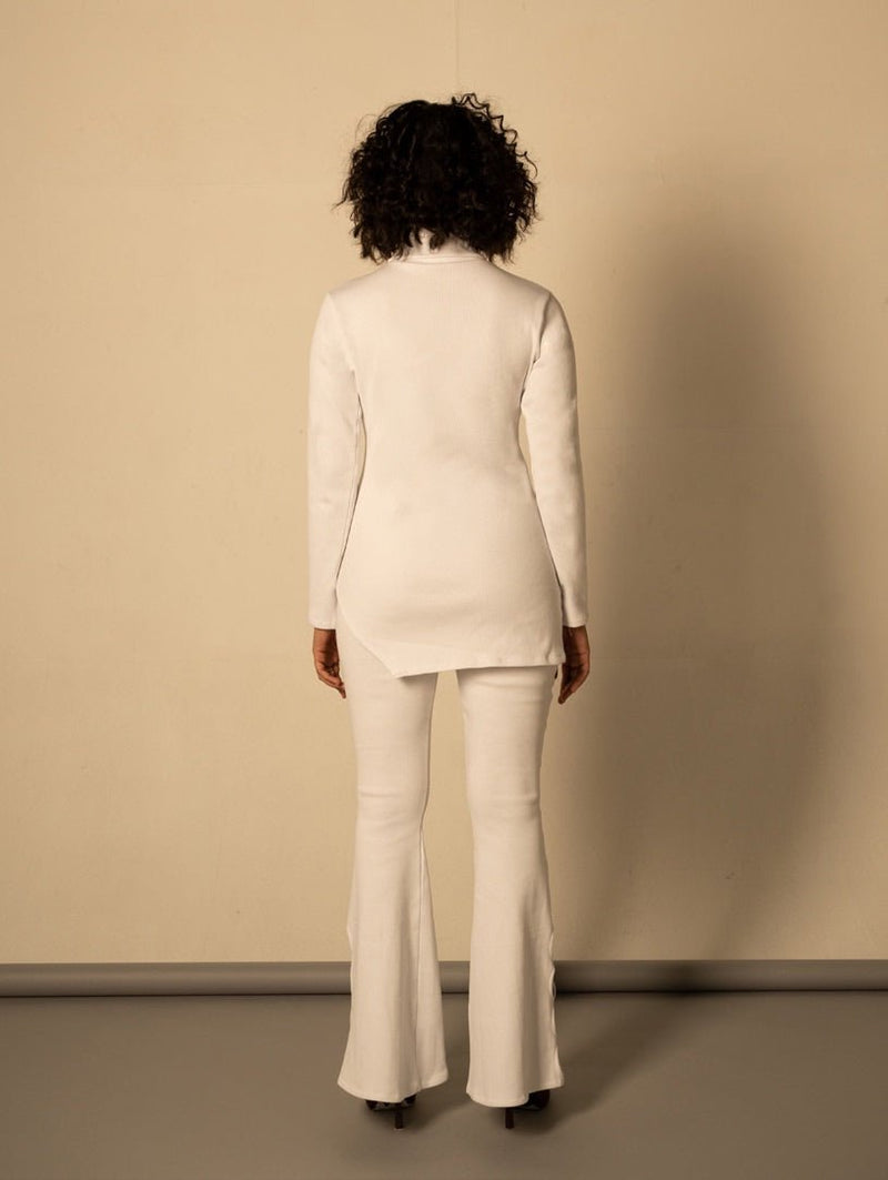Buy Valentina Co-ord Set with Cut Out Detail | Asymmetrical | White | Shop Verified Sustainable Products on Brown Living