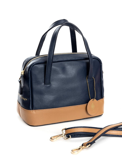 Vanadey (Navy blue & Caramel) | Women's Bag made with Cactus Leather | Verified Sustainable by Brown Living™