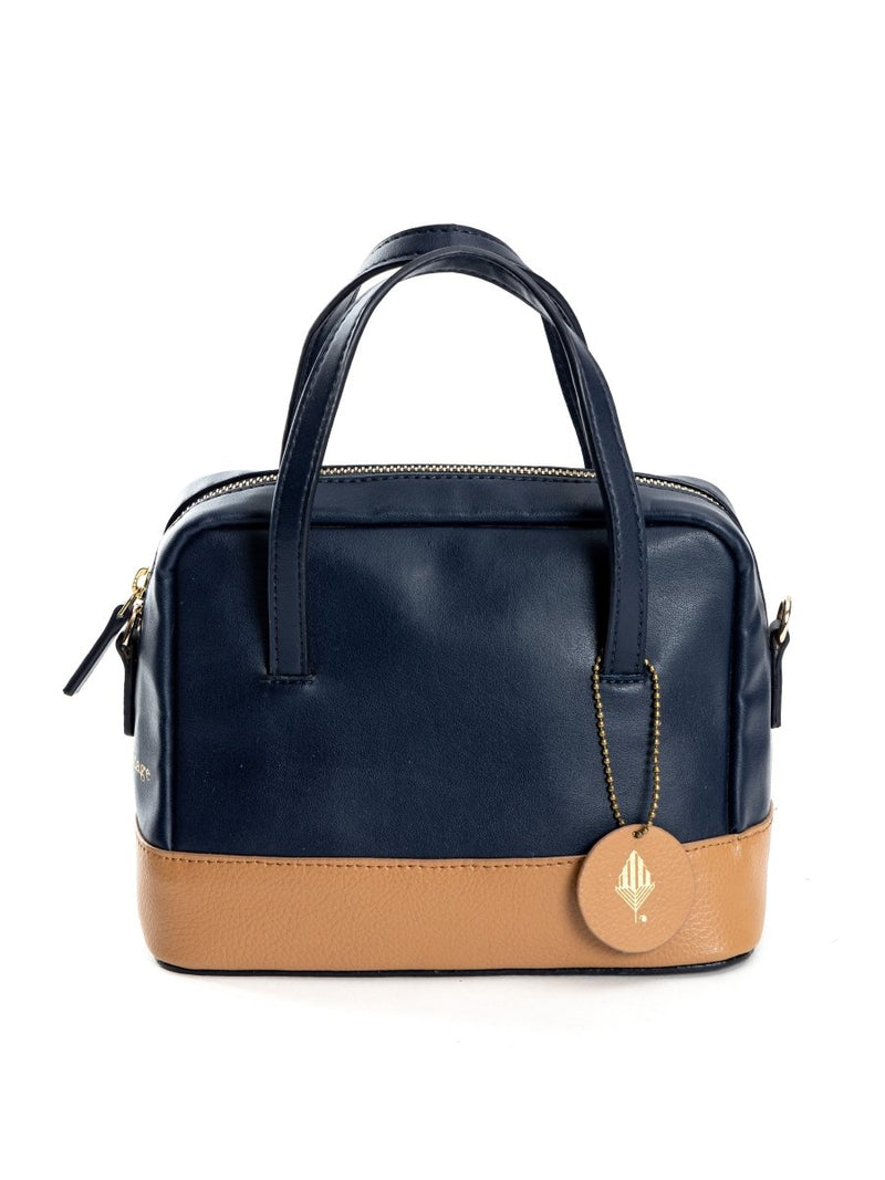 Buy Vanadey (Navy blue & Caramel) | Women's bag made with Cactus Leather | Shop Verified Sustainable Products on Brown Living