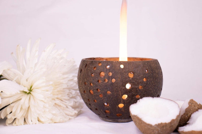 Buy Vanaja Coconut Votive Holder | Shop Verified Sustainable Lamps & Lighting on Brown Living™