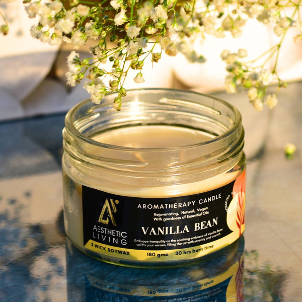 Buy Vanilla Bean 3 Wick Soy Wax Candle I 30 hr burn, 180 gms | Shop Verified Sustainable Candles & Fragrances on Brown Living™