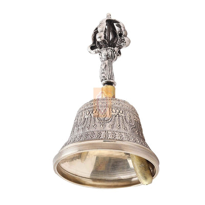 Vastu Feng Shui Spiritual Brass Tibetan Singing OM Bell – Decor & Artefacts on Brown Living™. SKU: 1212. Img 5.