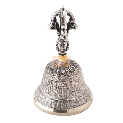Vastu Feng Shui Spiritual Brass Tibetan Singing OM Bell – Decor & Artefacts on Brown Living™. SKU: 1212. Img 2.