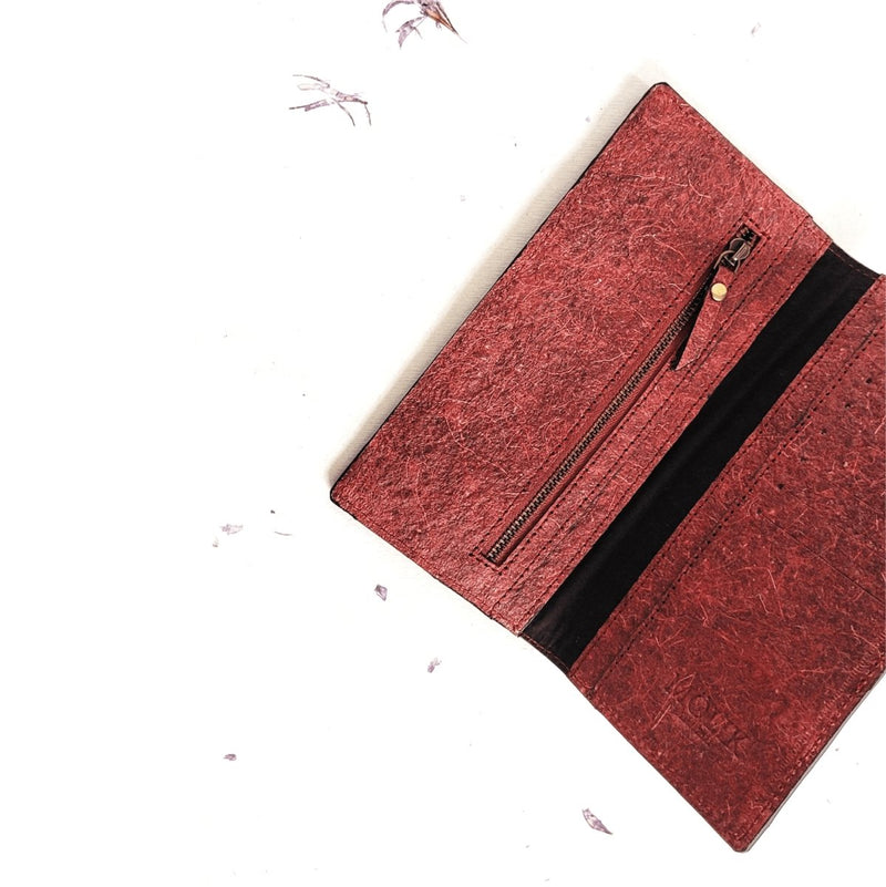 Buy Vegan Coconut Leather Yasti Wallet - Garnet Red | Shop Verified Sustainable Products on Brown Living