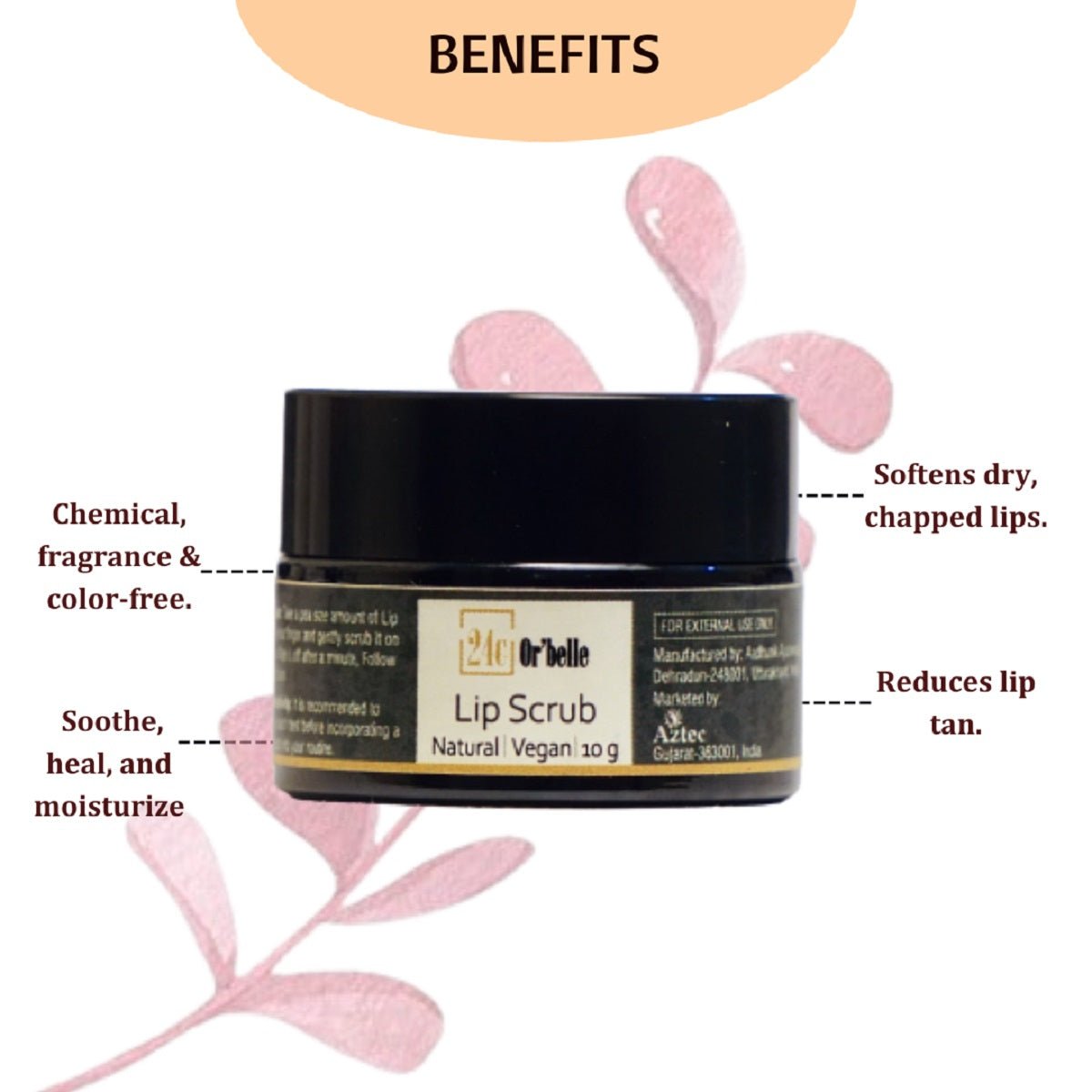 Vegan Lip Scrub with Mango Butter | Verified Sustainable by Brown Living™