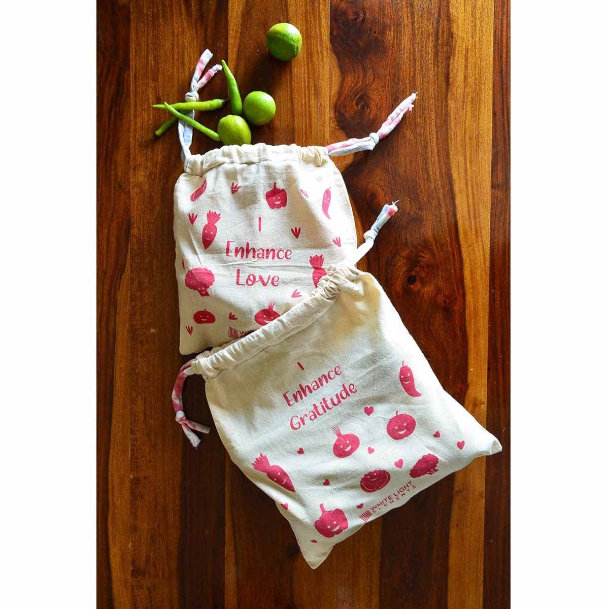 Vegetable Fridge Bags - Set of 3 - for Veggies, Roti, Sprouting & Paneer | Verified Sustainable by Brown Living™