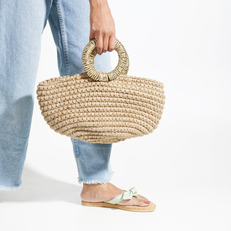Buy Vero Mini Tote | Mini jute bucket bag | Shop Verified Sustainable Products on Brown Living