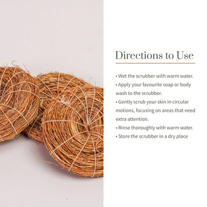 Vetiver Scrubber (Natural Loofah) - Set of 3 | Verified Sustainable by Brown Living™