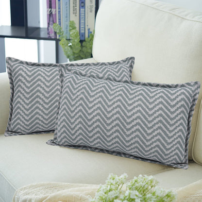 Vibrant Wave Lumbar Printed Cushion Cover - set of 2 | Verified Sustainable by Brown Living™