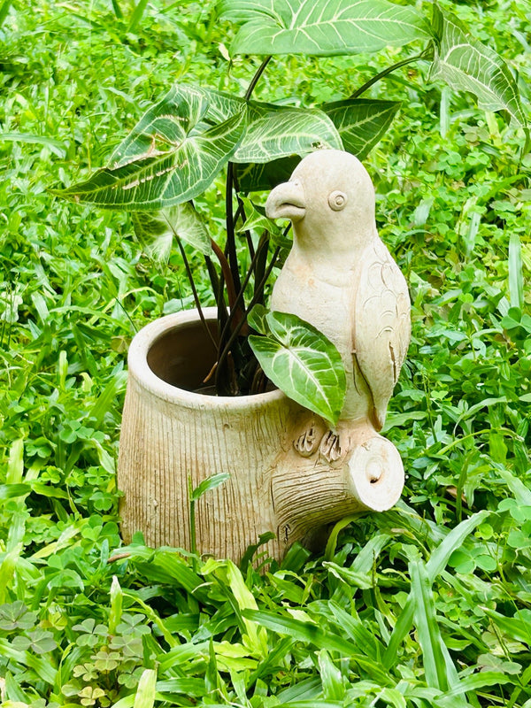 Vibrant Winged Parrot Earthern Planter | Verified Sustainable Pots & Planters on Brown Living™