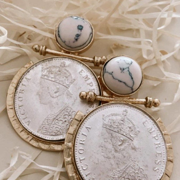 Buy Vintage Roman Coin Earrings Online on Brown Living Womens