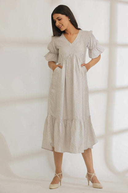 Vintage Vibes Striped Hemp Dress | Verified Sustainable by Brown Living™