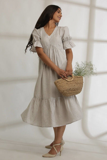 Vintage Vibes Striped Hemp Dress | Verified Sustainable by Brown Living™