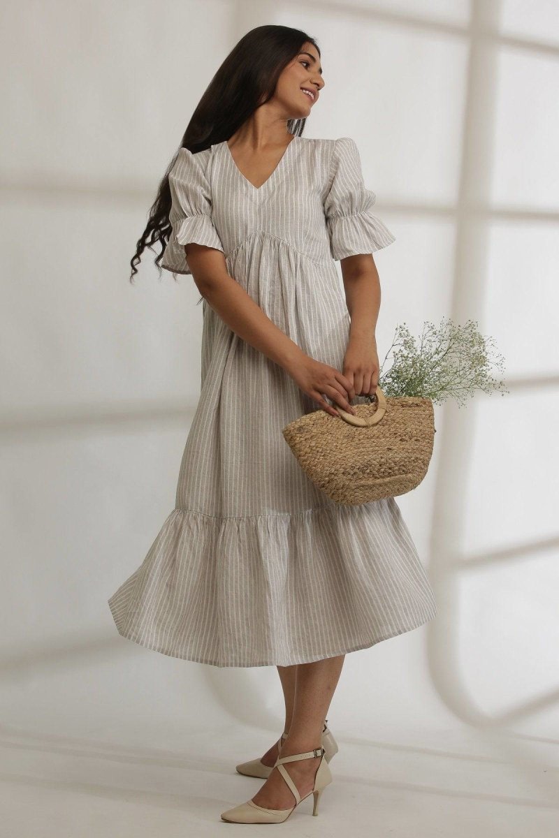Vintage Vibes Striped Hemp Dress | Verified Sustainable by Brown Living™