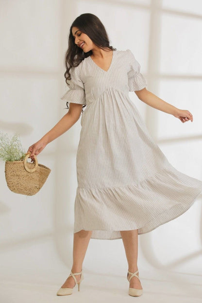 Vintage Vibes Striped Hemp Dress | Verified Sustainable by Brown Living™