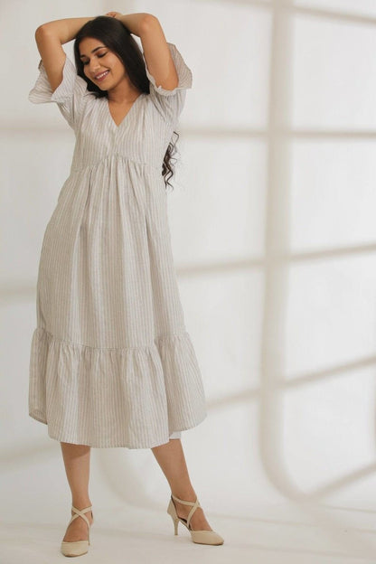 Vintage Vibes Striped Hemp Dress | Verified Sustainable by Brown Living™