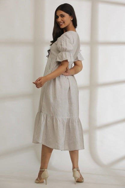 Vintage Vibes Striped Hemp Dress | Verified Sustainable by Brown Living™